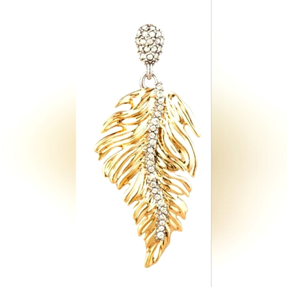 Alexis Bittar Gold Feather Drop Earrings - Picture 5 of 8